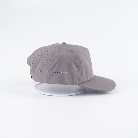 Blank 5 Panel Performance Soft Structured Hats- 12 pack in Color Gray - Picture 6 of 6